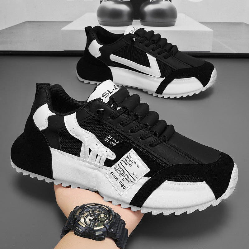 European station men's shoes 2025 new winter breathable versatile athletic casual shoes hidden heel joggers dad shoes for men