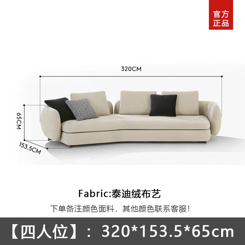 Foshan saint-germain cream style small apartment curved sofa high-end corner teddy velvet fabric sofa living room