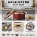Food warmer insulated lunch box 3pcs 0.8l-2l-3.5l striped gold-rimmed food warmer