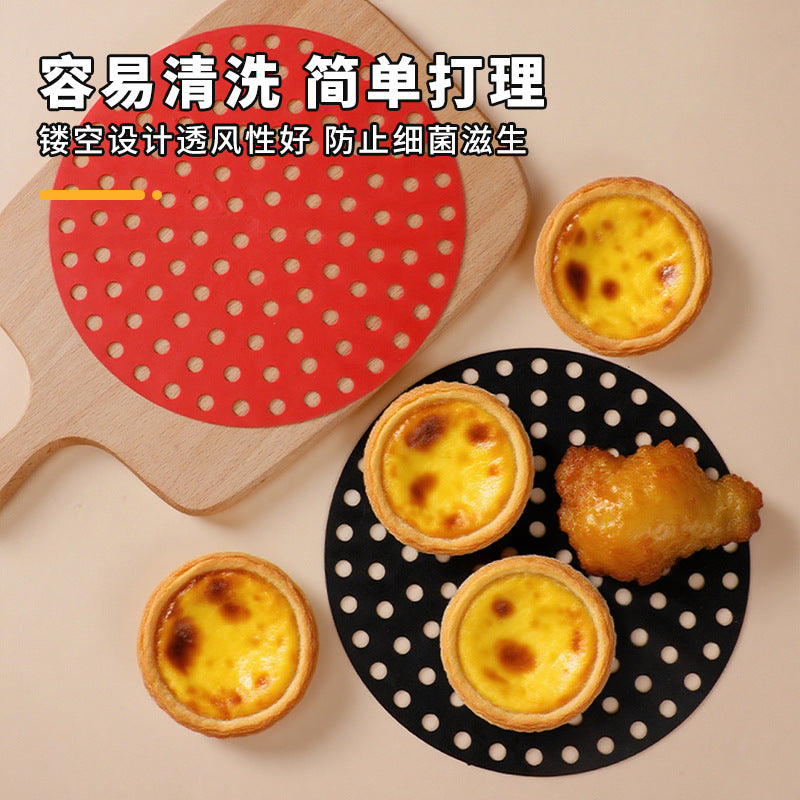 hot-selling food-grade silicone air fryer mat, heat-resistant silicone mat, reusable anti-scald silicone placemat