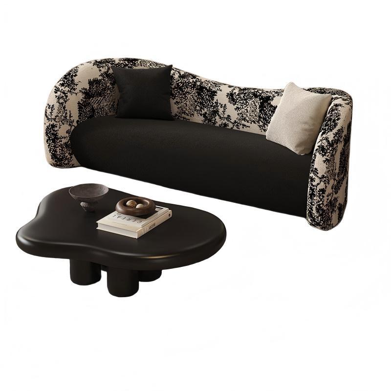 French-style small apartment living room curved sofa, suitable for hotels, b&bs, beauty salons, clothing stores, and trendy rest areas/reception sofas