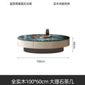 Italian light luxury crystal stone coffee table - modern minimalist home creative stainless steel microcrystalline stone oval/small round coffee table