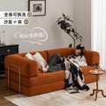 Multi-stay vacuum compression second-hand teddy modular fabric sofa small apartment living room foldable dual-purpose floor-standing sofa bed