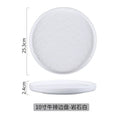10inch stone pattern steak side plate/rock white