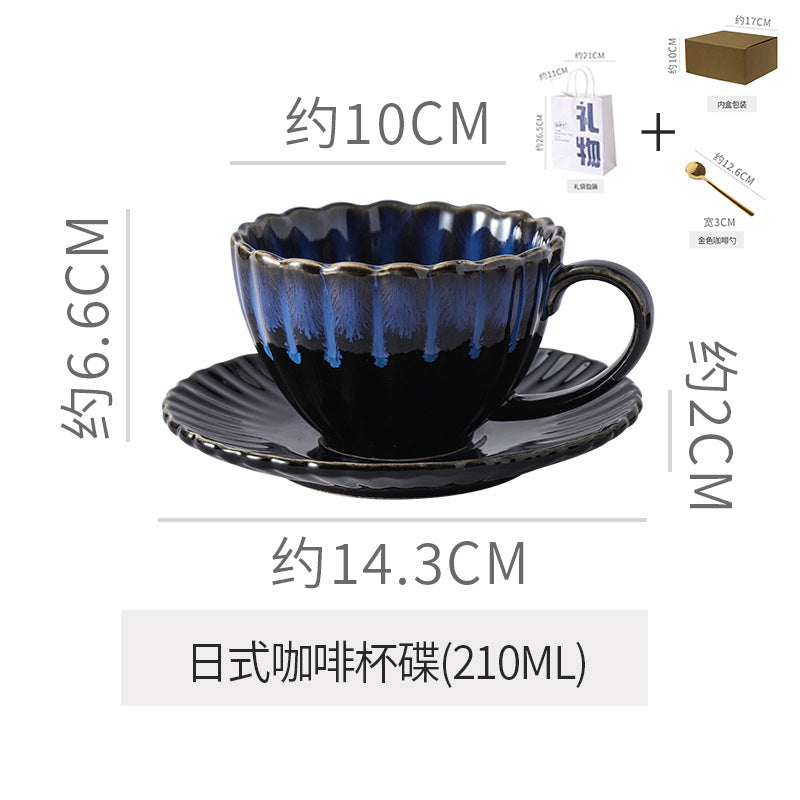 Vintage-inspired, high-end striped ceramic mug with a kiln-fired glaze effect. perfect for hotels, homes, offices, milk, coffee, afternoon tea, or just everyday drinking