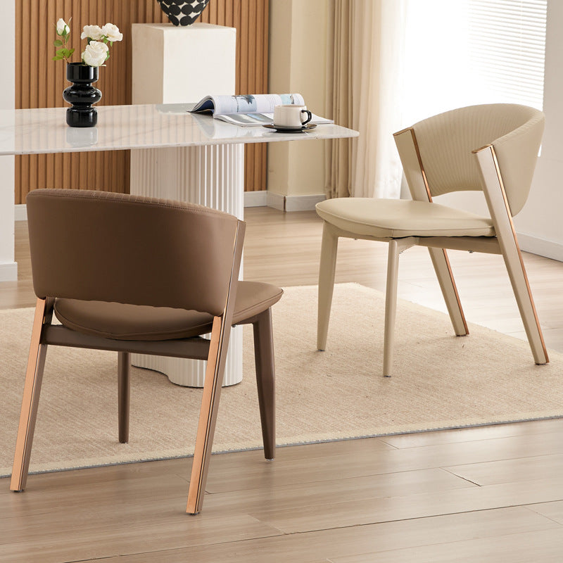 Italian-inspired light luxury home modern minimalist backrest stool designer high-end dining table and chair set - trending dining chairs