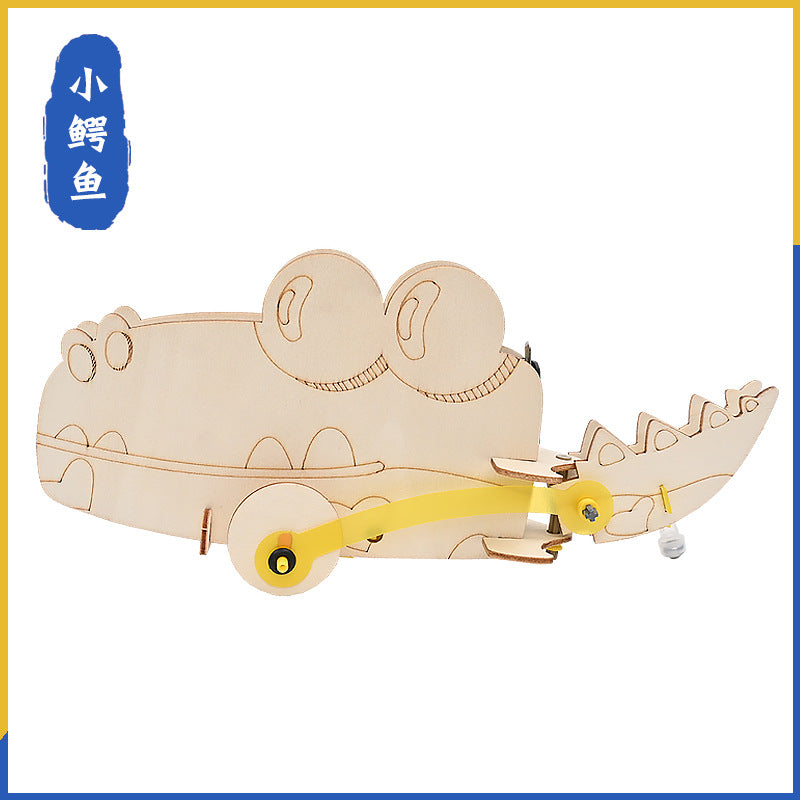 Little crocodile, bionic rocking crocodile handmade DIY splicing technology small production puzzle science small experiment material package