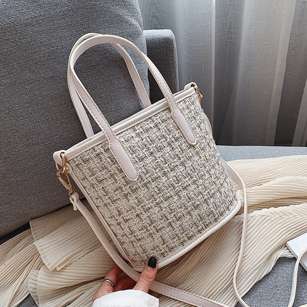 This year's popular bags women's bags 2025 new canvas high-end niche messenger bags fashion handbags bucket bags