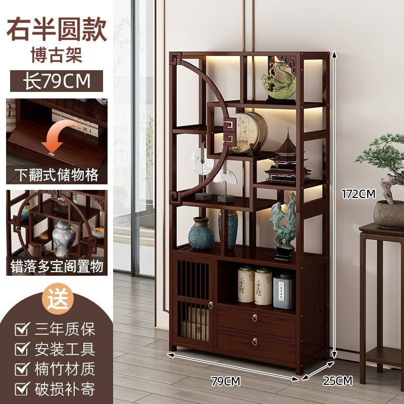 Chinoiserie bogu rack tea set storage rack living room tea display rack duobao pavilion for home tea cabinet purple clay pot display rack