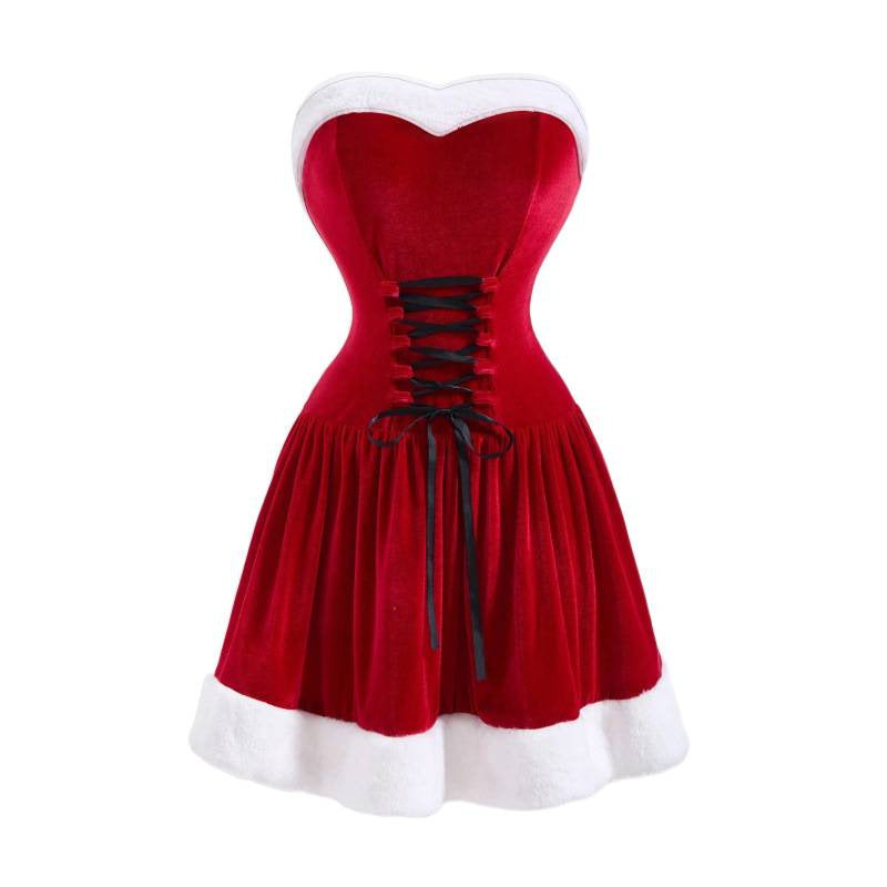 Women's mini dress, hat not included, gold velvet fabric, valentine's day fashion party wear