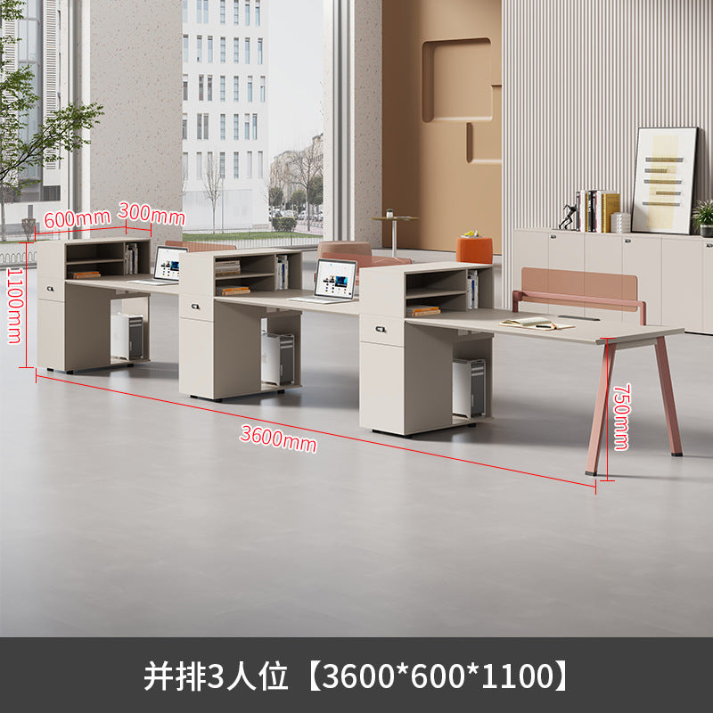 Staff desk office desk and chair combination casual modern office screen computer desk employee slot six-person booth