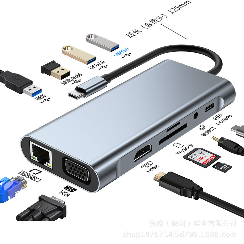 in stock type-c docking station mac multi-interface laptop expander eleven-in-one docking station