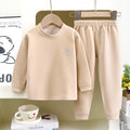 Kidsheattechintimates boys wool silk boneless autumn clothes long johns winter plaid baby wear home clothes suit