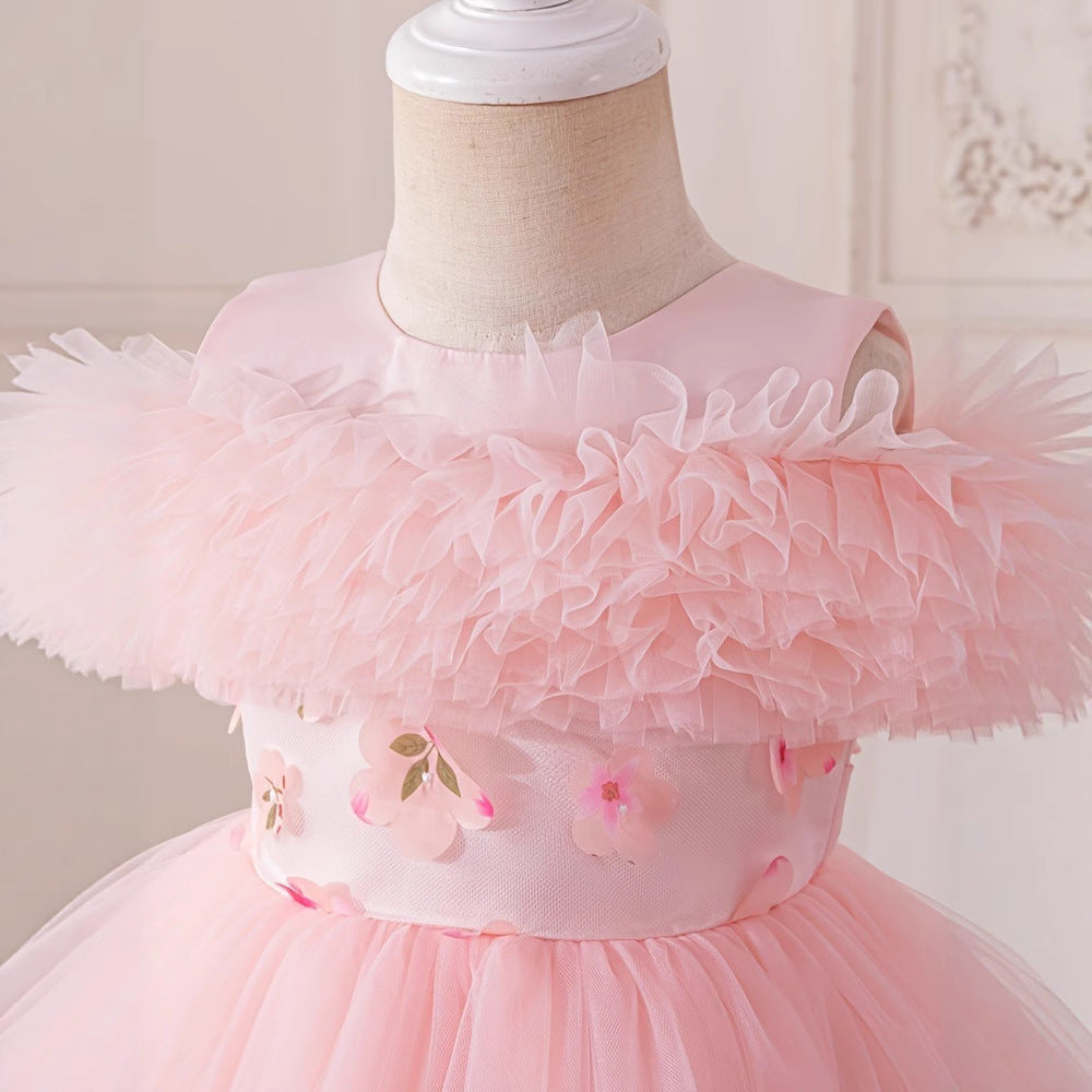 new arrival in-stock tulle evening dress princess dress girls' piano performance dress flower girl dress