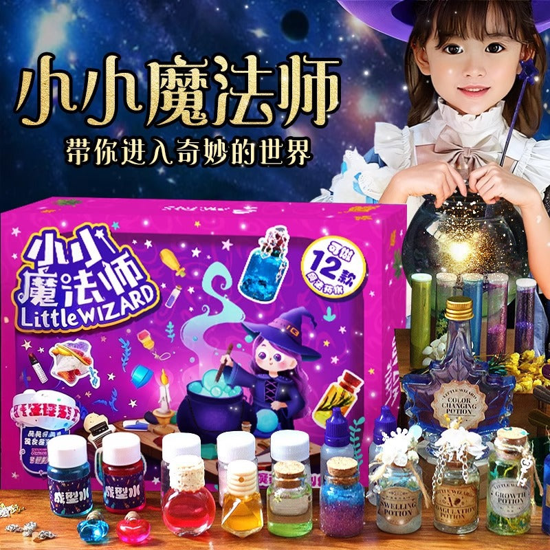 Little magician girl diy simulation witch science experiment enlightenment exploration handmade potion water bottle gift 6