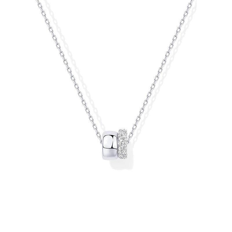 amazon new product cubic zirconia inlaid narrow face ring 14k wide face ring double pendant easiest for match necklace