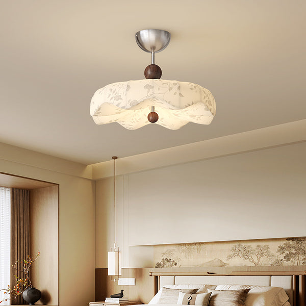 Medieval printing fabric Song's retro master bedroom ceiling chandelier 2025 new high-end book room lamps