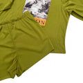 Amazon fashion cross-border women's crane suit summerprinting short sleeve t-shirt + drawstring silmshorts