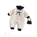 Winter romper chic floral baby clothes infant onesie thickened warm jumpsuit outing romper