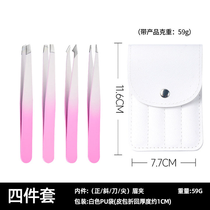 Eyebrow clip set with mirror Convenient exquisite eyebrow clip gift box set Special eyebrow trimming tool tweezers to pull beard