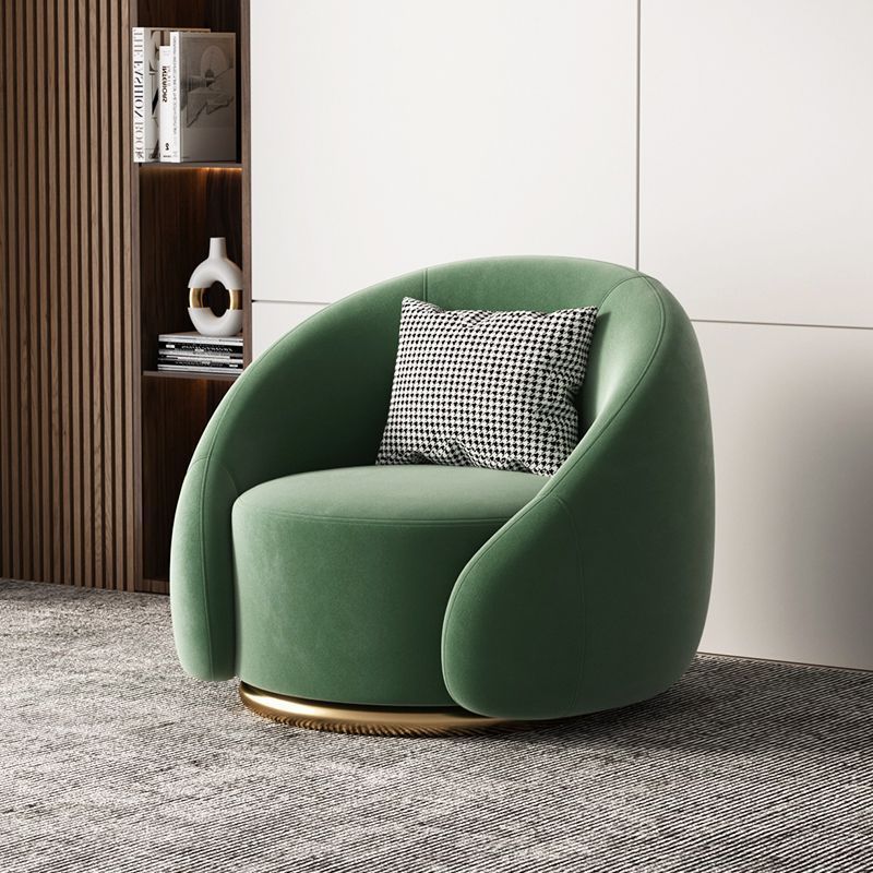 Accessible luxury curved rotate sofa chair cream style lazy sofa living room balcony casual chair single fabric chair b&b