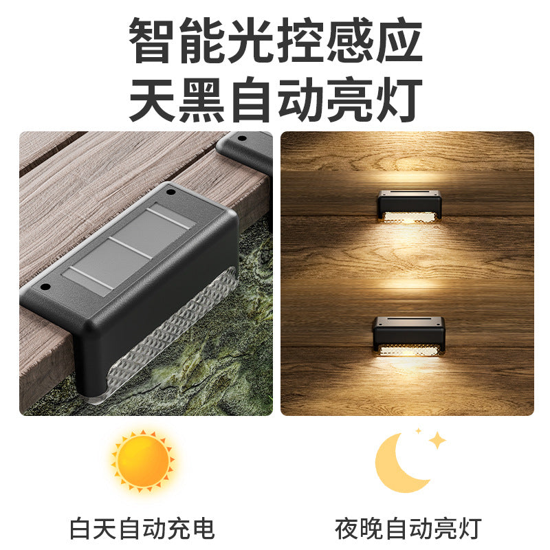 Solar powered outdoor lights - perfect for patio, garden, fence, and railing decoration. waterproof design for home use, ideal for stairs, steps, and walkways