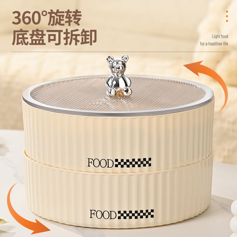 Dried fruit plate, living room, creative household compartment with lid, candy box, fruit plate, melon seed snack, fruit plate, snack nut box.