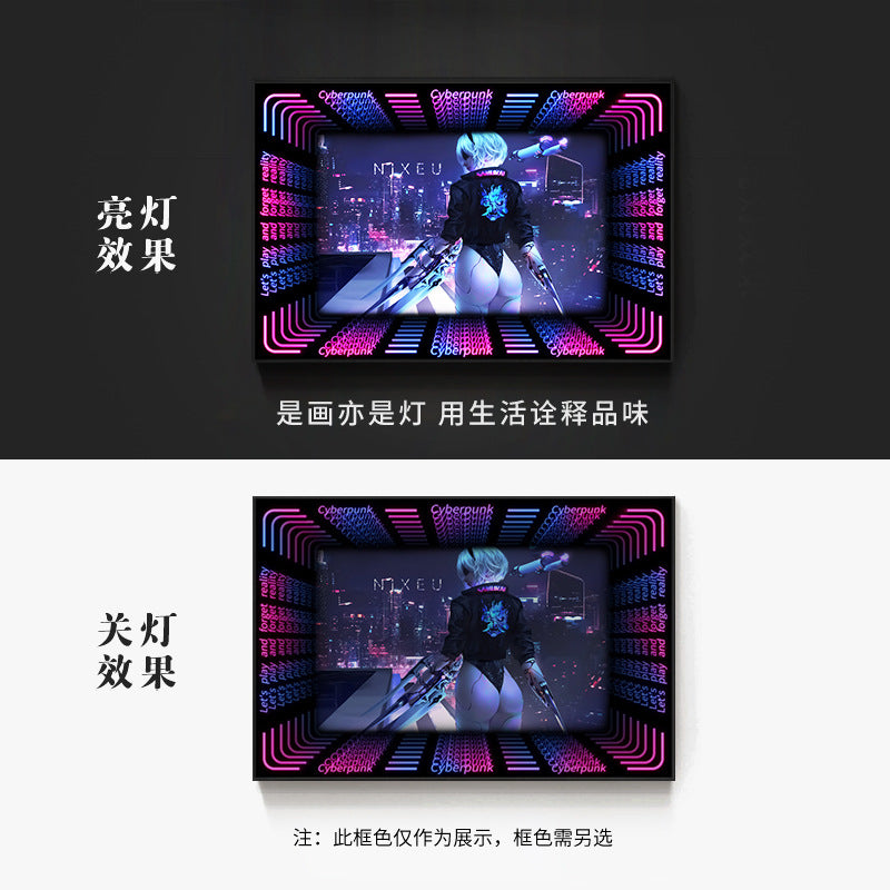 KTV box, private room, luminous hanging paintings, bar, pub, wall decoration painting, e-sports room, cyberpunk style mural