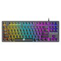 Leikui k87 wired keyboard - 87-key mechanical feel rainbow switch backlit keyboard with floating keycaps for gaming