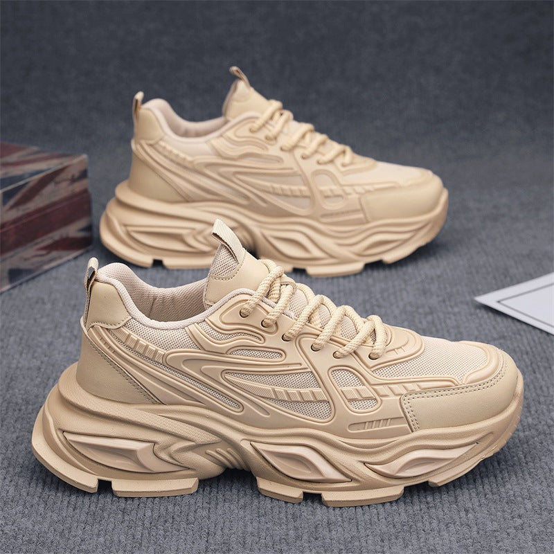 Summer men's shoes new breathable mesh sports shoes men's trendy versatile thick sole height increasing casual running dad shoes