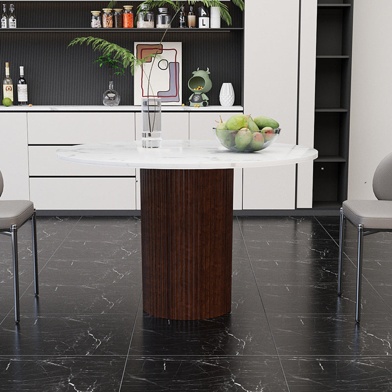 Source factory slate round dining table accessible luxury modern casual table for home small apartment popular restaurant classy dining table