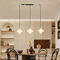 Diamond pleated glass table lamp wall lamp chandelier silver chrome metal retro cream style bedroom bedside bay window soft light