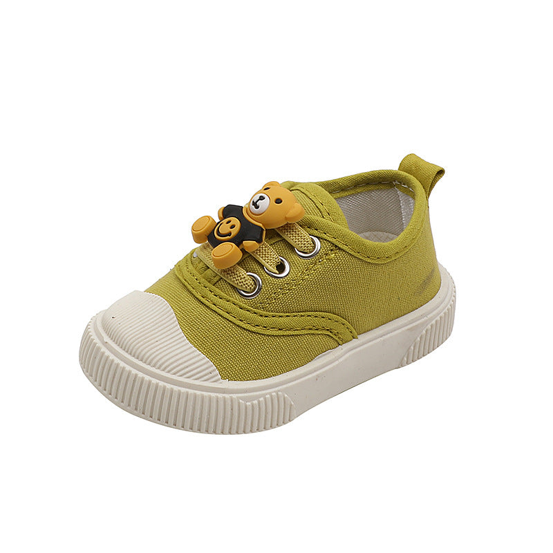 spring/autumn baby shoes - cartoon bear soft sole prewalker shoes for boys and girls - toddler shoes - infant shoes - canvas shoes