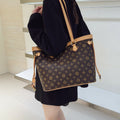 2025 new women's fashion large capacity commuter shoulder bag retro print tote bag trendy versatile shoulder bag