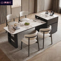 For home slate island table dining table all-in-one dual-purpose retractable classy solid wood dining table and chairsaccessible luxury creative dining table island
