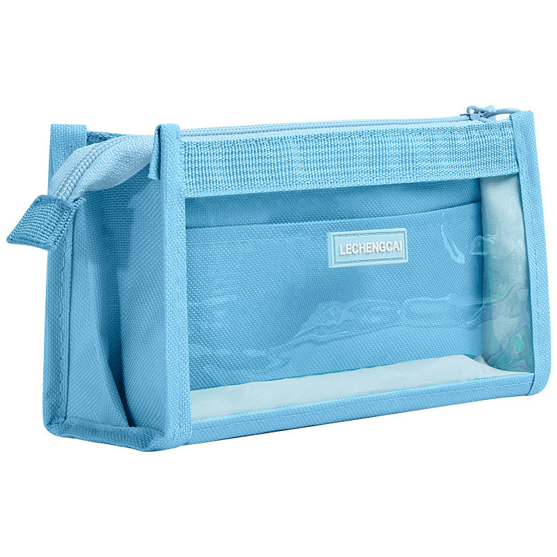 6-layer pencil bag, large-capacity stationery box, stationery bag, pencil case, high-value transparent super-energy storage bag, pencil bag.