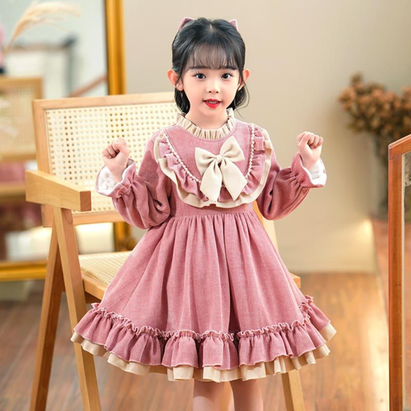 Ready-to-ship girls' dresses - autumn  new arrivals: lolita red kids' princess dress, stylish birthday tutu skirt