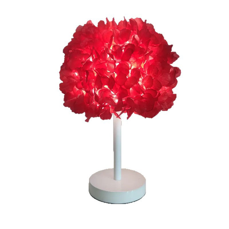 Bedroom bedside lamp champagne folding fabric princess table lamp american standard ins girl romantic wedding celebration lighting table lamp