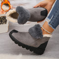 plus sizethick sole fur snow boots for women  winternew arrivalfleece-linedthickenedheattech snow boots for women