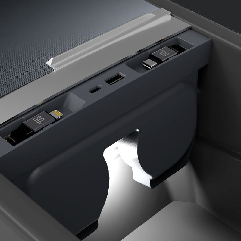 Suitable for Tesla docking station refresh 3/Y cigarette lighter charger slide cover P cigarette lighter telescopic cable 120WD fast