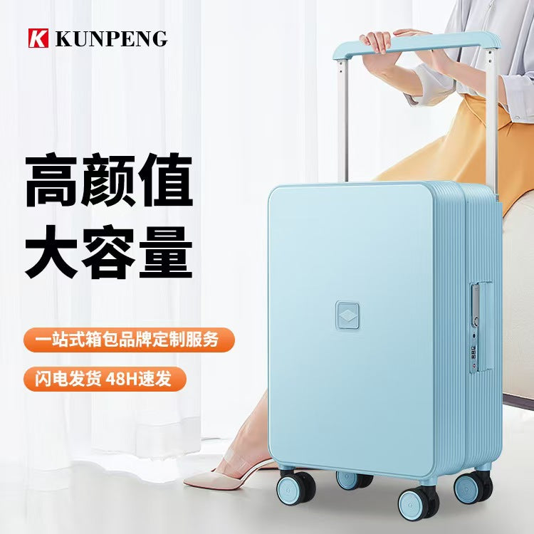 Boarding anti-drop wide tie rod aluminum frame suitcase 20 inches, small and lightweight, starting from one large-capacity password box
