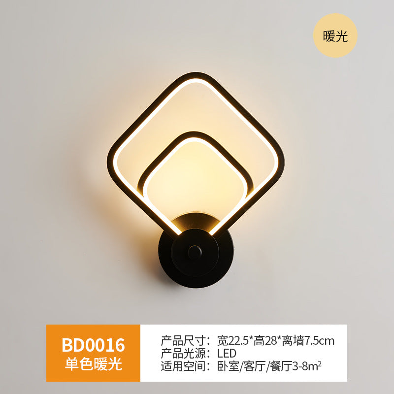 Wall lamp bedroom bedside wall lamp Nordic led living room modern simple background light creative corridor aisle lamp