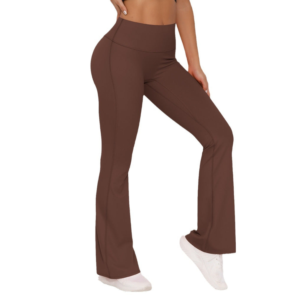 Fashion nude wide leg tight yoga pants high waist hip lifting quick drying micro flared pants casual sports fitness pants flare pants