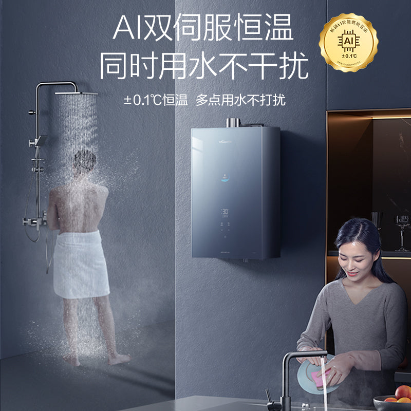 Gas water heater for home zero cold water natural gas 16l constant temperature bath silent forced exhaust pressurized energy saving wholesale