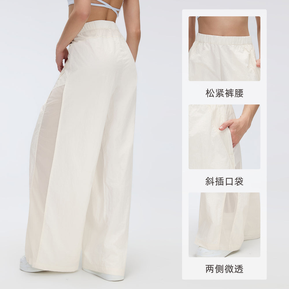 High-waisted, slimming, versatile casual pants for women, perfect for commuting. lightweight, loose-fitting, straight-leg, wide-leg athletic pants for spring and summer. style d26032