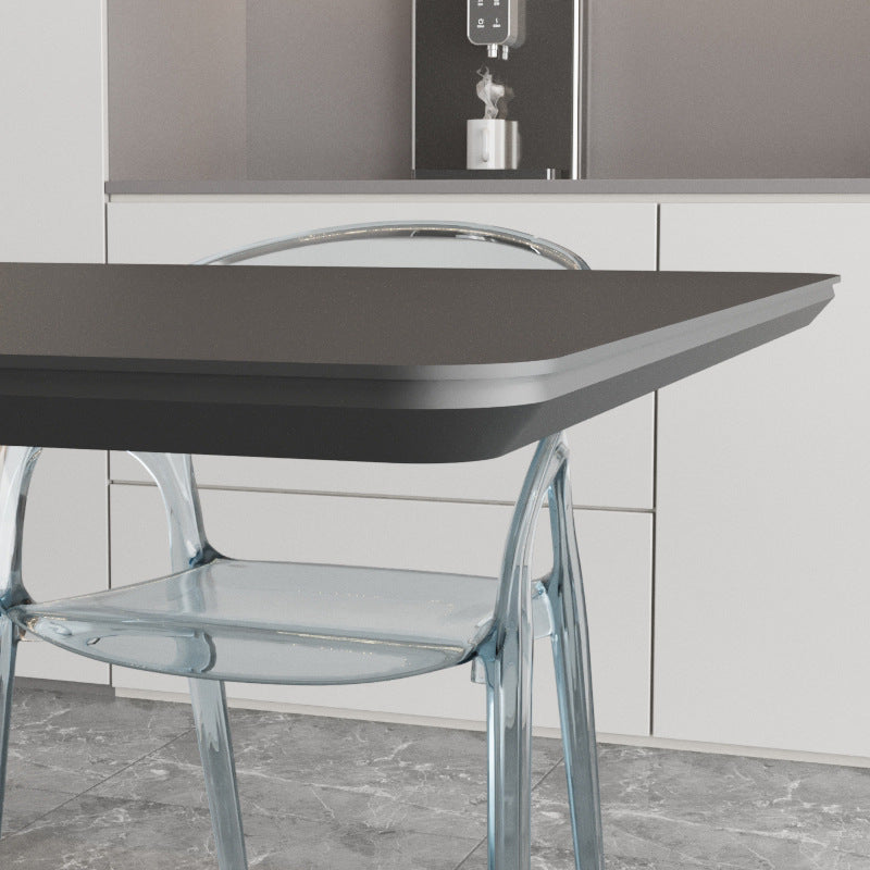 Customizable italian minimalist rectangular extendable dining table - light luxury, high-end style for living rooms and small apartments