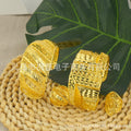Middle eastern dubai women's geometric hollow open bangle ring african nigerian festival vietnamese wedding party gift