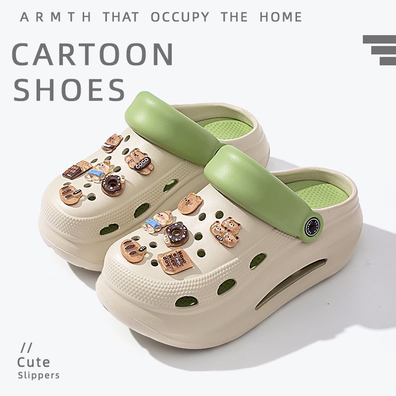 2025 new women's wedge platform clogs - summer outdoor wear, thick sole, two-wear style, chunky heel, non-slip beach sandals & slippers