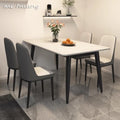 Rock slab dining table and chair combination dining table for home small apartmentaccessible luxury living room dining table rectangular modern marble casual