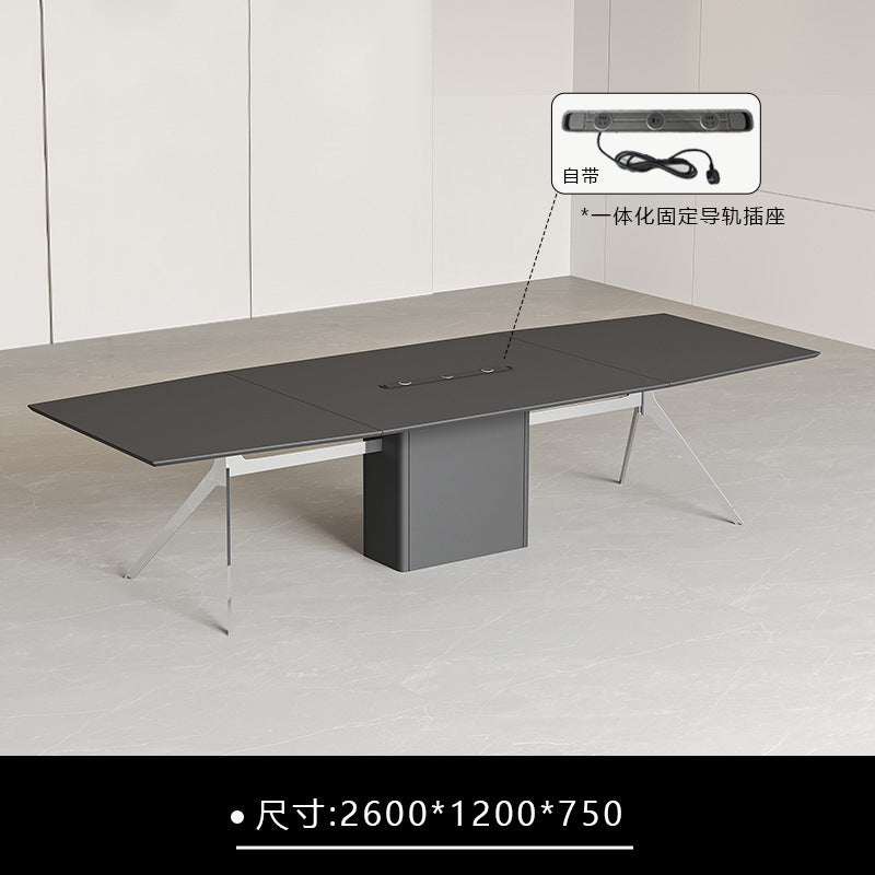 Conference table - minimalist modern office desk, conference room table and chair set, office furniture, large rectangular negotiation and training table
